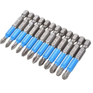 MAS Lot de 12 embouts pour visseuse embouts de tournevis cruciformes magnétiques à tige hexagonale de 1/4 pour perceuse électrique Bleu - Publicité MAS Lot de 12 embouts pour visseuse embouts de tournevis cruciformes magnétiques à tige hexagonale de 1/4 pour perceuse électrique Bleu - Publicité