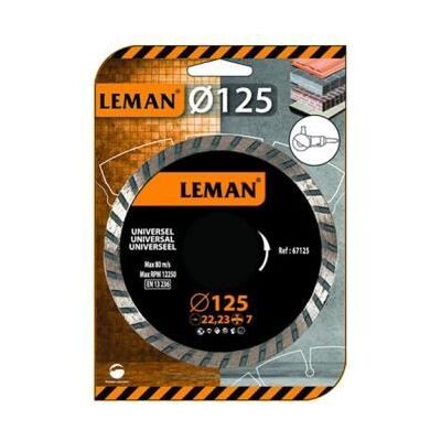 LEMAN Disque diamant universel D. 125 x 25 x 22.23 mm - HT. 7 mm - Multi-matériaux - Publicité LEMAN Disque diamant universel D. 125 x 25 x 22.23 mm - HT. 7 mm - Multi-matériaux - Publicité