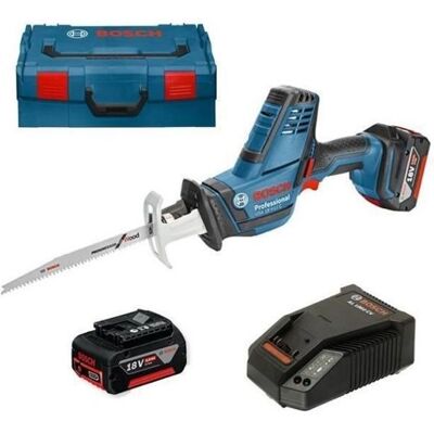 Scie sabre sans-fil Bosch Pro GSA 18 V-LI C - 2 batteries Li-Ion 18 V 50 Ah - malette L-BOXX Bleu - Publicité Scie sabre sans-fil Bosch Pro GSA 18 V-LI C - 2 batteries Li-Ion 18 V 50 Ah - malette L-BOXX Bleu - Publicité