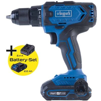 Perceuse visseuse sans fil C-DD45-X - 45 Nm mandrin 13mm - SCHEPPACH 20V IXES - Batterie 2Ah + chargeur 2.4A - Publicité Perceuse visseuse sans fil C-DD45-X - 45 Nm mandrin 13mm - SCHEPPACH 20V IXES - Batterie 2Ah + chargeur 2.4A - Publicité