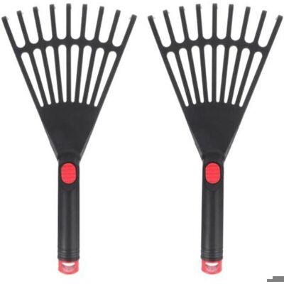 Revo Lot de 2 râteaux de Jardin à Main en Plastique avec poignée Ergonomique Petit râteau pour Feuilles Jardinage Culture ameublir L - Publicité Revo Lot de 2 râteaux de Jardin à Main en Plastique avec poignée Ergonomique Petit râteau pour Feuilles Jardinage Culture ameublir L - Publicité