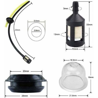 WORLDWIDE 5 Pièces Durite Essence Debroussailleuse Pieces Detachees Filtre Essence pour Tondeuse Taille Haie Taille Bordure Noir - Publicité WORLDWIDE 5 Pièces Durite Essence Debroussailleuse Pieces Detachees Filtre Essence pour Tondeuse Taille Haie Taille Bordure Noir - Publicité