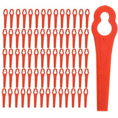 Lot de 100 Lames Compatible pour Coupe Bordure Lames en Plastique pour Coupe Bordure sans Fil Ouverture 11 mm 7 mm - Publicité Lot de 100 Lames Compatible pour Coupe Bordure Lames en Plastique pour Coupe Bordure sans Fil Ouverture 11 mm 7 mm - Publicité