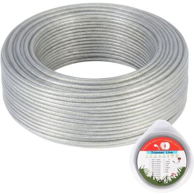 HEBECA Fil coupe acier gainé nylon 24 mm x 30 m débroussailleuse et coupe-bordure anti-mauvaises herbes - Publicité HEBECA Fil coupe acier gainé nylon 24 mm x 30 m débroussailleuse et coupe-bordure anti-mauvaises herbes - Publicité