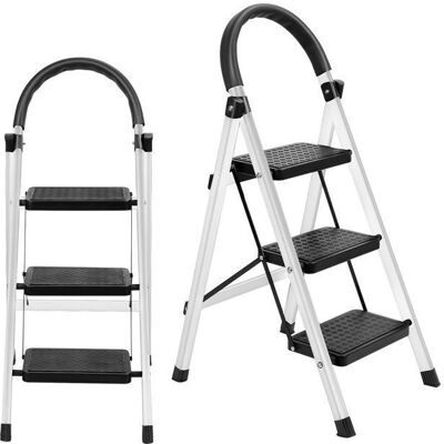 FLASIDU Escabeau Échelle Pliante Marche Pied Pliable à 3 Étages avec Coussins en Caoutchouc Antidérapants Capacité de Charge 150KG Noir Noir - Publicité FLASIDU Escabeau Échelle Pliante Marche Pied Pliable à 3 Étages avec Coussins en Caoutchouc Antidérapants Capacité de Charge 150KG Noir Noir - Publicité