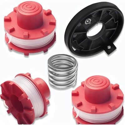 Accessoires de débroussailleuse - Einhell - Lot de 2 bobines - 1 capuchon de bobine - 1 tête de débroussailleuse Rouge - Publicité Accessoires de débroussailleuse - Einhell - Lot de 2 bobines - 1 capuchon de bobine - 1 tête de débroussailleuse Rouge - Publicité