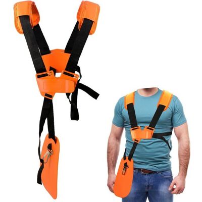 Harnais de débroussailleuse - STIHL - Double épaule - Ceinture en nylon durable - Sangle réglable - Compatible STIHL FS Orange - Publicité Harnais de débroussailleuse - STIHL - Double épaule - Ceinture en nylon durable - Sangle réglable - Compatible STIHL FS Orange - Publicité