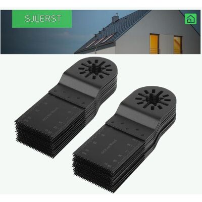 SJLERST Lot de 20 lames de scie à oscillantes - Acier au carbone Outil oscillantes multifonction lames 34 mm lames rotative pour le bois Noir - Publicité SJLERST Lot de 20 lames de scie à oscillantes - Acier au carbone Outil oscillantes multifonction lames 34 mm lames rotative pour le bois Noir - Publicité