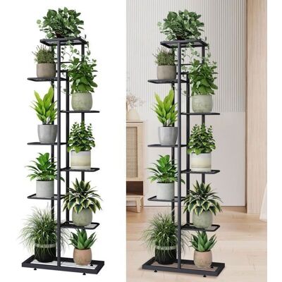 MULISOFT Porte Plante de 8 niveaux Étagère Multifonction Créatif Escalier à Fleurs Décoratif pour Balcon Salon Bureau Jardin 44x22x142cm Noir - Publicité MULISOFT Porte Plante de 8 niveaux Étagère Multifonction Créatif Escalier à Fleurs Décoratif pour Balcon Salon Bureau Jardin 44x22x142cm Noir - Publicité