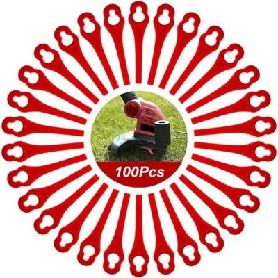 Lot de 100 Lames de Rechange pour Coupe Bordure - AQSACOKIYA - Florabest FRTA 20 A1FAT 18B2 FAT 18B3 - Lames en plastique Rouge - Publicité Lot de 100 Lames de Rechange pour Coupe Bordure - AQSACOKIYA - Florabest FRTA 20 A1FAT 18B2 FAT 18B3 - Lames en plastique Rouge - Publicité