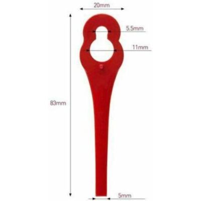 Lames de rechange pour coupe-bordure - Florabest - Lot de 100 lames - Plastique durable - Longueur 8.3 cm Rouge - Publicité Lames de rechange pour coupe-bordure - Florabest - Lot de 100 lames - Plastique durable - Longueur 8.3 cm Rouge - Publicité