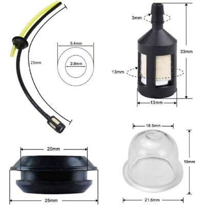 GGEURO 5 Pièces Durite Essence Debroussailleuse Pieces Detachees Filtre Essence pour Tondeuse Taille Haie Taille Bordure - Publicité GGEURO 5 Pièces Durite Essence Debroussailleuse Pieces Detachees Filtre Essence pour Tondeuse Taille Haie Taille Bordure - Publicité