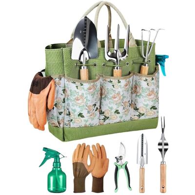 BIGILANTUH Outils Jardinage - Kit Jardinage Adulte - 9Pcs avec XL Sac de RangementTruelleSécateurTransplanteurCultivateurRâteau a main Vert - Publicité BIGILANTUH Outils Jardinage - Kit Jardinage Adulte - 9Pcs avec XL Sac de RangementTruelleSécateurTransplanteurCultivateurRâteau a main Vert - Publicité