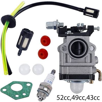 PRESOMA Carburateur Débroussailleuse avec Joint Tuyau Bougie et Filtre à Essence pour 52cc 49cc 43cc Carbu Kit - Publicité PRESOMA Carburateur Débroussailleuse avec Joint Tuyau Bougie et Filtre à Essence pour 52cc 49cc 43cc Carbu Kit - Publicité