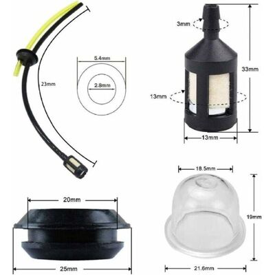 PNUATICM 5 Pices Durite Essence Debroussailleuse Pieces Detachees Filtre Essence pour Tondeuse Taille Haie Taille Bordure Label Noir - Publicité PNUATICM 5 Pices Durite Essence Debroussailleuse Pieces Detachees Filtre Essence pour Tondeuse Taille Haie Taille Bordure Label Noir - Publicité