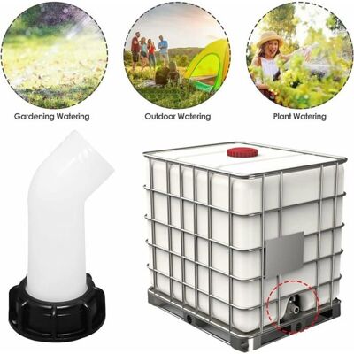 JORMFTTE Bec Vidange IBC 1000L Buse 2 Pouces Adaptateur Robinet Cuve avec Écrou Label - Publicité JORMFTTE Bec Vidange IBC 1000L Buse 2 Pouces Adaptateur Robinet Cuve avec Écrou Label - Publicité