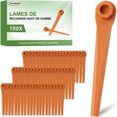 Lames de rechange pour coupe-bordures - Gardena - Lot de 100 lames - Compatibles avec Gardena - Matériau nylon PA6 Orange - Publicité Lames de rechange pour coupe-bordures - Gardena - Lot de 100 lames - Compatibles avec Gardena - Matériau nylon PA6 Orange - Publicité