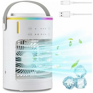 BRILLSTEN Mini climatiseur portable 600ML USB — Ventilateur silencieux 3 vitesses humidificateur et purificateur Blanc - Publicité BRILLSTEN Mini climatiseur portable 600ML USB — Ventilateur silencieux 3 vitesses humidificateur et purificateur Blanc - Publicité