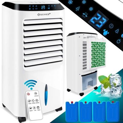 KESSER® Climatiseur mobile 10L 65W 4en1 Ventilateur Ionisateur Humidificateur Refroidisseur dair Blanc Blanc - Publicité KESSER® Climatiseur mobile 10L 65W 4en1 Ventilateur Ionisateur Humidificateur Refroidisseur dair Blanc Blanc - Publicité
