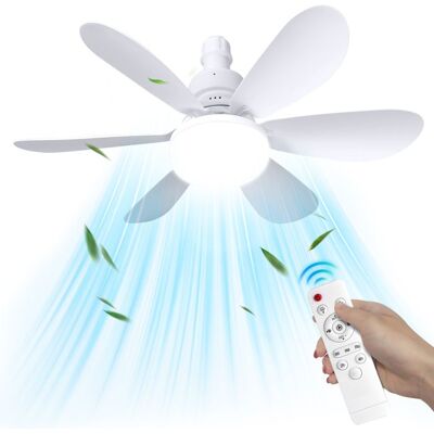 UVERBON Ventilateur de plafond à 6 pales LED - 3 vitesses - 3 couleurs Intensité variable - Minuteur - Silencieux - Plafonnier - 30W/42cm Blanc - Publicité UVERBON Ventilateur de plafond à 6 pales LED - 3 vitesses - 3 couleurs Intensité variable - Minuteur - Silencieux - Plafonnier - 30W/42cm Blanc - Publicité