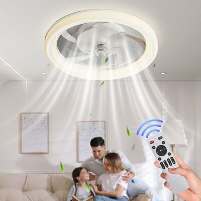UVERBON Ventilateur de plafond LED Ø48cm 88W + 6 Vitesses - Télécommande - Minuterie - réversible - 3 couleurs - Plafonnier silencieux LED Blanc - Publicité UVERBON Ventilateur de plafond LED Ø48cm 88W + 6 Vitesses - Télécommande - Minuterie - réversible - 3 couleurs - Plafonnier silencieux LED Blanc - Publicité