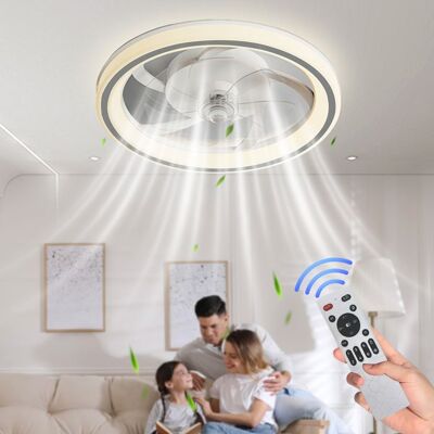 UVERBON Ventilateur de plafond LED Ø 48 cm - 6 Vitesses - Télécommande - Minuterie - réversible - 3 couleurs -88W Plafonnier silencieux LED Gris - Publicité UVERBON Ventilateur de plafond LED Ø 48 cm - 6 Vitesses - Télécommande - Minuterie - réversible - 3 couleurs -88W Plafonnier silencieux LED Gris - Publicité