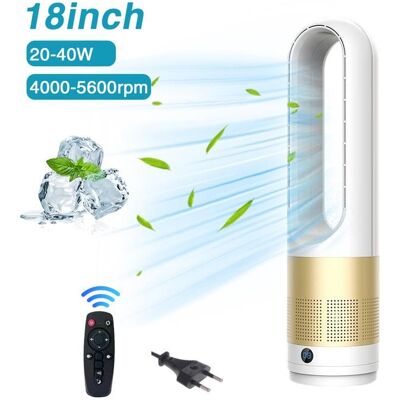 Ventilateur sans pales avec Telecommande - UVERBON - 8 vitesses - Minuterie 8H - Oscillation 80° -Silencieux-Portable fan 18 pouces Jaune - Publicité Ventilateur sans pales avec Telecommande - UVERBON - 8 vitesses - Minuterie 8H - Oscillation 80° -Silencieux-Portable fan 18 pouces Jaune - Publicité