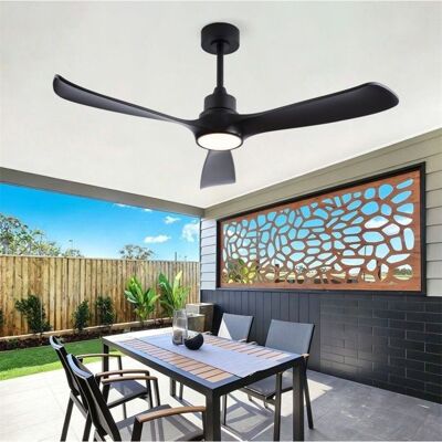 NOBRAND Ventilateur plafond noir 132cm moteur CC reversible éclairage 3 couleurs télécommande intérieur extérieur132x132x37cm Noir - Publicité NOBRAND Ventilateur plafond noir 132cm moteur CC reversible éclairage 3 couleurs télécommande intérieur extérieur132x132x37cm Noir - Publicité