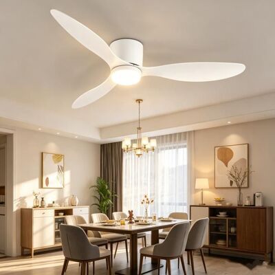 UVERBON Ventilateur de plafond Ø105cm 45W + LED - 6 vitesses 3 couleurs dintensité Télécommande Minuterie Silencieux Marche arrière Blanc - Publicité UVERBON Ventilateur de plafond Ø105cm 45W + LED - 6 vitesses 3 couleurs dintensité Télécommande Minuterie Silencieux Marche arrière Blanc - Publicité
