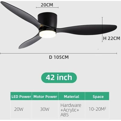 UVERBON Ventilateur de plafond LED réversible Ø 105 cm - 6 vitesses- 3 couleurs dintensité - Télécommande -Minuterie-Fonction mémoire 45W Noir - Publicité UVERBON Ventilateur de plafond LED réversible Ø 105 cm - 6 vitesses- 3 couleurs dintensité - Télécommande -Minuterie-Fonction mémoire 45W Noir - Publicité
