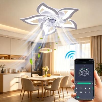 UVERBON Ventilateur de plafond LED - avec télécommande - 3 couleurs Intensité variable - 6 vitesses - minuterie - 69CM/50W-Silencieux-blanc Blanc - Publicité UVERBON Ventilateur de plafond LED - avec télécommande - 3 couleurs Intensité variable - 6 vitesses - minuterie - 69CM/50W-Silencieux-blanc Blanc - Publicité