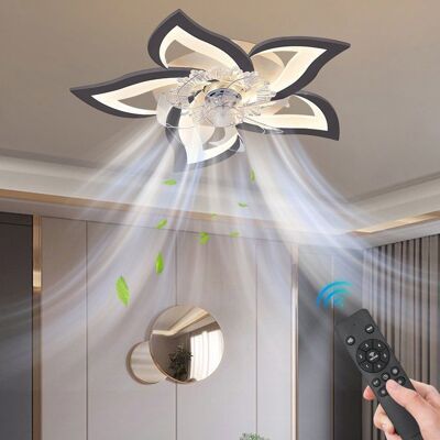 UVERBON Ventilateur de plafond LED télécommande 6 vitesses 3 températures de couleur minuterie contrôle par application 50 W noir-13 Noir - Publicité UVERBON Ventilateur de plafond LED télécommande 6 vitesses 3 températures de couleur minuterie contrôle par application 50 W noir-13 Noir - Publicité