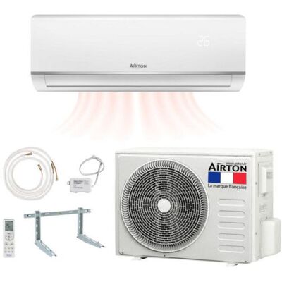 Pack pompe à chaleur réversible AIRTON - Prêt à poser - 5270W - ReadyClim 6M - WIFI - Support mural Blanc - Publicité Pack pompe à chaleur réversible AIRTON - Prêt à poser - 5270W - ReadyClim 6M - WIFI - Support mural Blanc - Publicité