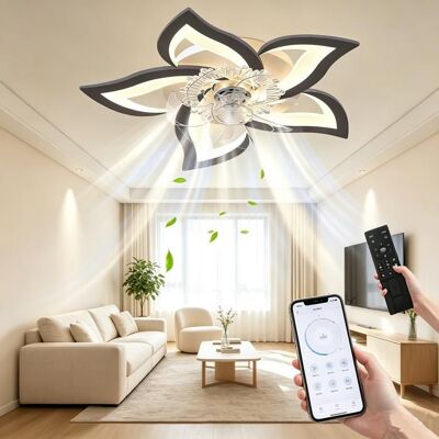 UVERBON Ventilateur de plafond LED Télécommande 6 vitesses 3 couleurs Intensité variable Minuterie Contrôle app Muet 69 CM50 WNoir Noir - Publicité UVERBON Ventilateur de plafond LED Télécommande 6 vitesses 3 couleurs Intensité variable Minuterie Contrôle app Muet 69 CM50 WNoir Noir - Publicité