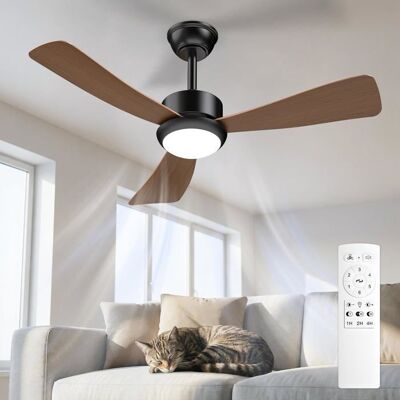 NOBRAND Ventilateur de plafond Airwit 106 cm lames effet bois silencieux avec télécommande LED dimmable moteur DC réversible 6 vitesses - Publicité NOBRAND Ventilateur de plafond Airwit 106 cm lames effet bois silencieux avec télécommande LED dimmable moteur DC réversible 6 vitesses - Publicité