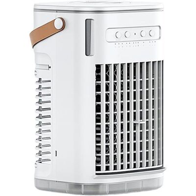 SODIAL Climatiseur Batterie Intégrée Rechargeable Rafraîchisseur DAir Évaporatif Portable avec Télécommande Arrêt Automatique Après 7 Blanc - Publicité SODIAL Climatiseur Batterie Intégrée Rechargeable Rafraîchisseur DAir Évaporatif Portable avec Télécommande Arrêt Automatique Après 7 Blanc - Publicité
