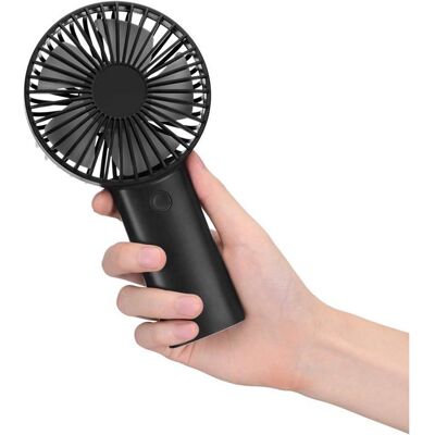 SANS MARQUE Ventilateur portable piles 3 vitesses mini électrique USB noir intérieur extérieur - Publicité SANS MARQUE Ventilateur portable piles 3 vitesses mini électrique USB noir intérieur extérieur - Publicité