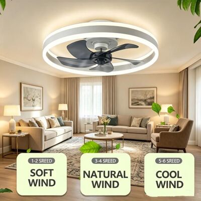 UVERBON Ventilateurs de Plafond avec Lumières et Télécommande Ventilateur de Plafond à Intensité Variable 55 W 6 Vitesses Minuterie Blanc - Publicité UVERBON Ventilateurs de Plafond avec Lumières et Télécommande Ventilateur de Plafond à Intensité Variable 55 W 6 Vitesses Minuterie Blanc - Publicité