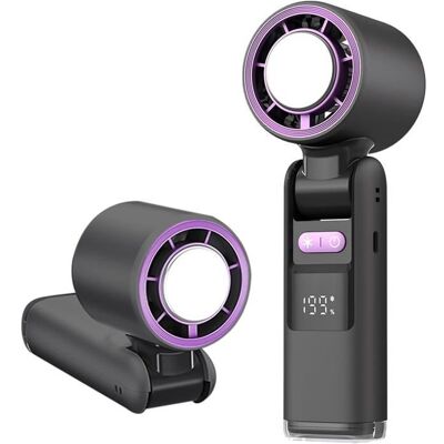 DEBSY Mini ventilateur climatiseur portable pliable LED 1-199 vitesses 5000mAh Turbo – Cou plein air camping bureau – Gris Gris - Publicité DEBSY Mini ventilateur climatiseur portable pliable LED 1-199 vitesses 5000mAh Turbo – Cou plein air camping bureau – Gris Gris - Publicité