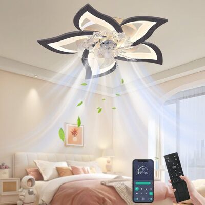 UVERBON Ventilateur de plafond LED télécommande 6 vitesses 3 températures de couleur minuterie contrôle par application 50 W noir Noir - Publicité UVERBON Ventilateur de plafond LED télécommande 6 vitesses 3 températures de couleur minuterie contrôle par application 50 W noir Noir - Publicité