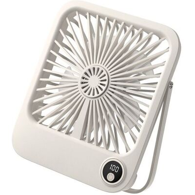 Ventilateur portable - NOBRAND - Ultra-mince - Rechargeable - 5 vitesses - Silencieux 20 dB Blanc - Publicité Ventilateur portable - NOBRAND - Ultra-mince - Rechargeable - 5 vitesses - Silencieux 20 dB Blanc - Publicité
