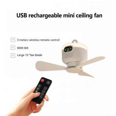 UVERBON Ventilateur suspendu USB rechargeable télécommandé|8000mAh 5-10h autonomie 3 vitesses + veilleuse idéal camping & chambre Blanc - Publicité UVERBON Ventilateur suspendu USB rechargeable télécommandé|8000mAh 5-10h autonomie 3 vitesses + veilleuse idéal camping & chambre Blanc - Publicité