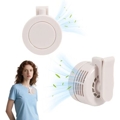 UVERBON Mini Ventilateur Portable - 3 Vitesses - Mini clip de taille éventail - Pivotant 360° - Silencieux sans pales - Rechargeable USB Blanc - Publicité UVERBON Mini Ventilateur Portable - 3 Vitesses - Mini clip de taille éventail - Pivotant 360° - Silencieux sans pales - Rechargeable USB Blanc - Publicité
