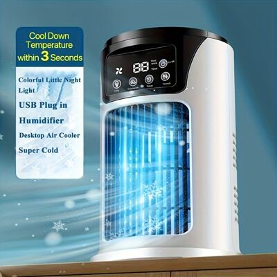 NOBRAND Climatiseur humidificateur et ventilateur de refroidissement USB portable 3 en 1 - Idéal pour la maison et le bureau Blanc - Publicité NOBRAND Climatiseur humidificateur et ventilateur de refroidissement USB portable 3 en 1 - Idéal pour la maison et le bureau Blanc - Publicité