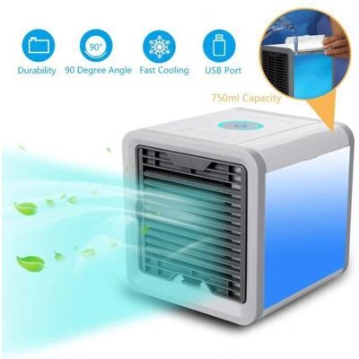 Mini Ventilateur de Climatiseur Portable - Chu16672 - Blanc/Gris - Ultra-silencieux et économique Gris - Publicité Mini Ventilateur de Climatiseur Portable - Chu16672 - Blanc/Gris - Ultra-silencieux et économique Gris - Publicité