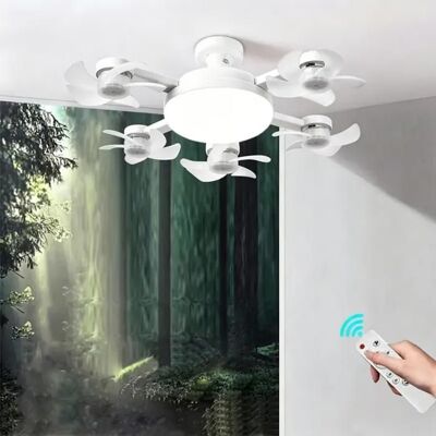 NOBRAND Ventilateur Plafond avec Lumiere Pliable52cm 5 Fan têtes Lampe Ventilateur Plafonnier Silencieux avec Telecommande3 Vitesses - Publicité NOBRAND Ventilateur Plafond avec Lumiere Pliable52cm 5 Fan têtes Lampe Ventilateur Plafonnier Silencieux avec Telecommande3 Vitesses - Publicité