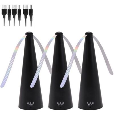NOBRAND Ventilateur Anti-Mouches - 3 Pièces - Rechargeable USB - 2 Vitesses - Noir Noir - Publicité NOBRAND Ventilateur Anti-Mouches - 3 Pièces - Rechargeable USB - 2 Vitesses - Noir Noir - Publicité