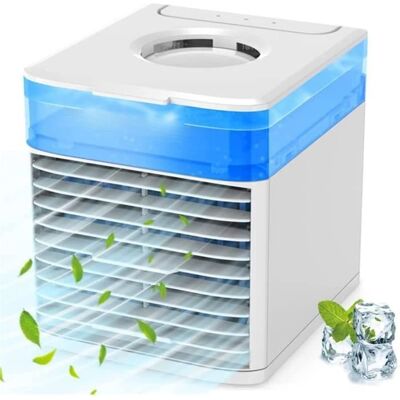 SBOLY Mini Climatiseur portable Climatiseur Mobile Silencieux Mini Ventilateur Refroidisseur dair avec Veilleuse Douce Blanc - Publicité SBOLY Mini Climatiseur portable Climatiseur Mobile Silencieux Mini Ventilateur Refroidisseur dair avec Veilleuse Douce Blanc - Publicité