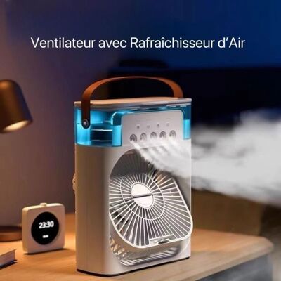 SANS MARQUE Mini Ventilateur 3-en-1 - Blanc - USB - Silencieux - 3 Vitesses - LED Blanc - Publicité SANS MARQUE Mini Ventilateur 3-en-1 - Blanc - USB - Silencieux - 3 Vitesses - LED Blanc - Publicité