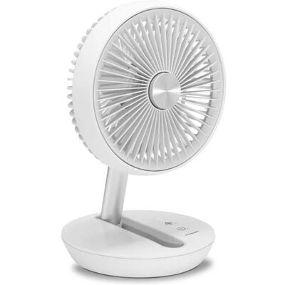 Ventilateur de table sans fil TROTEC TVE 2 W — pliable inclinable 180° 4 h dautonomie USB 4 vitesses Blanc - Publicité Ventilateur de table sans fil TROTEC TVE 2 W — pliable inclinable 180° 4 h dautonomie USB 4 vitesses Blanc - Publicité